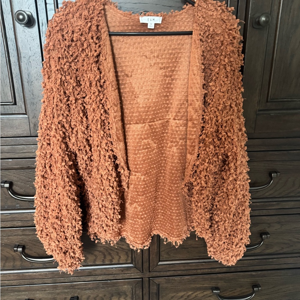 Women's Textured Rust Sweater